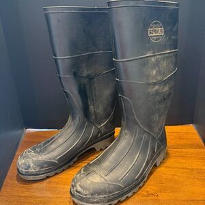 Servus Steel Toe Rubber Work Boots Men's Size 10 Black Waterproof High USA